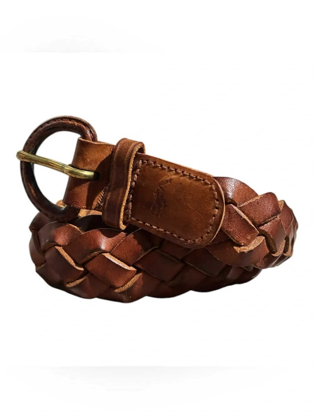 Polo Ralph Lauren Braided Leather Belt Brown